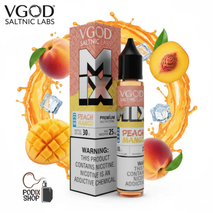 سالت ویگاد هلو انبه یخ (30 میل) VGOD MIX PEACH MANGO ICED