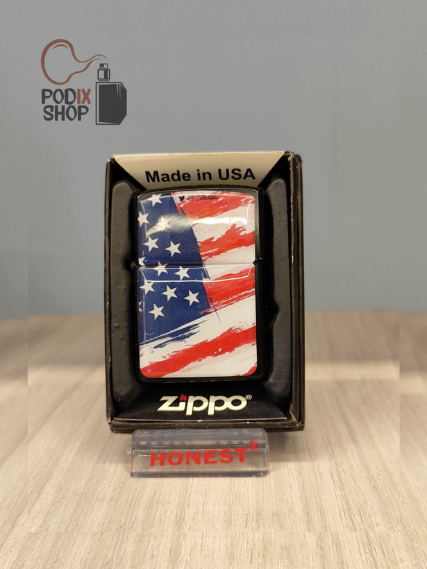 فندک زیپو اورجینال طرح پرچم آمریکا ZIPPO