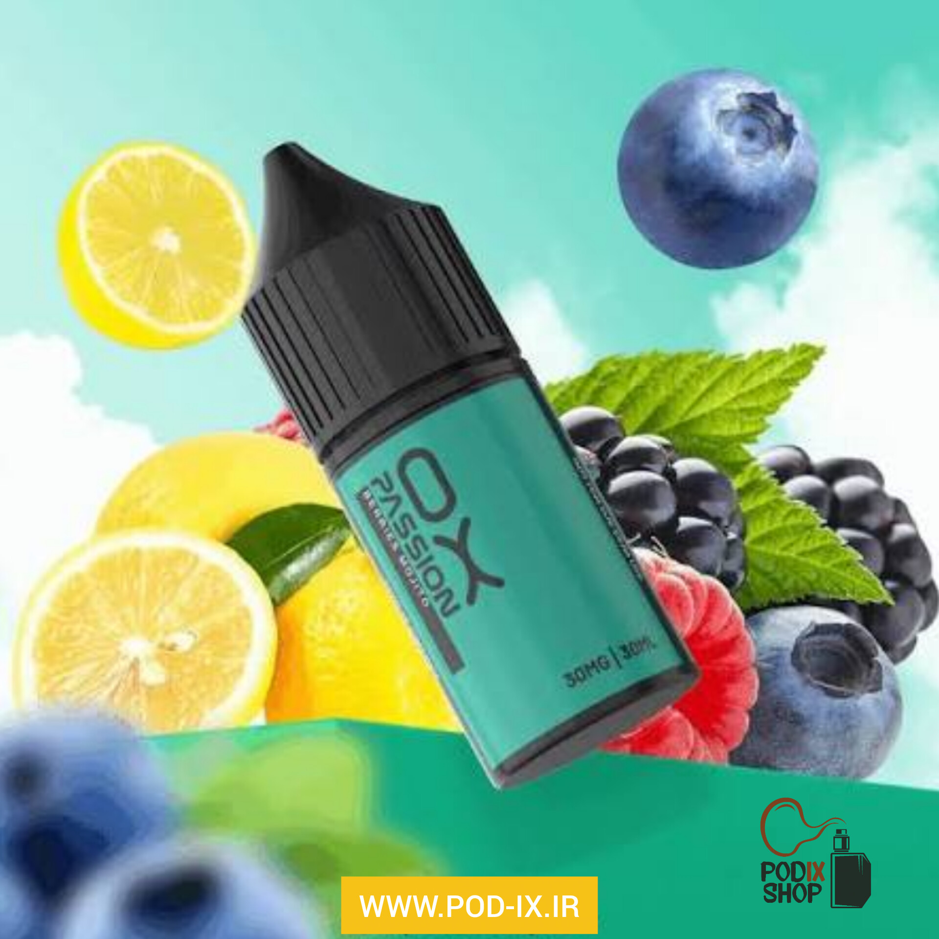 سالت اکسوا موهیتو بلوبری تمشک (۱۰میل) OXVA BERRIES MOJITO